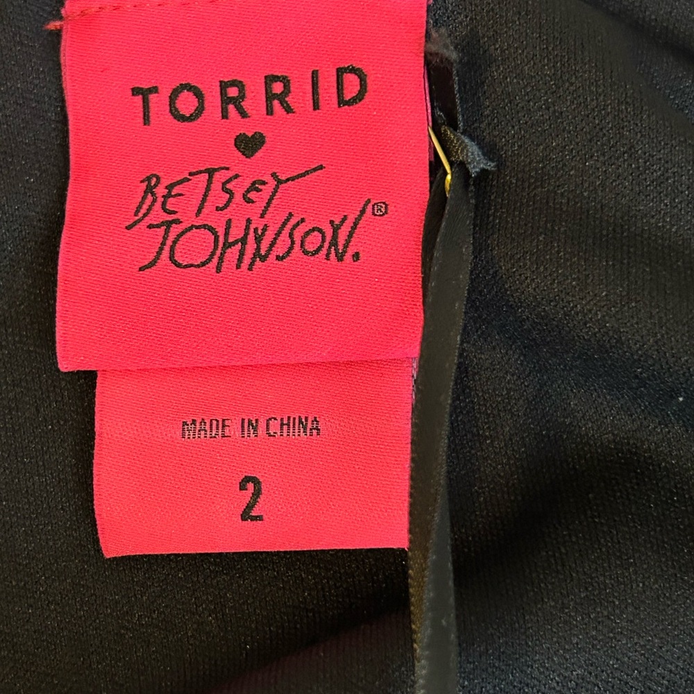 NWT torrid & Betsy Johnson collab Black Midi Dress with Pink and purple Floral - Picture 5 of 12